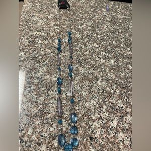 Paparazzi teal and silver necklace with earrings